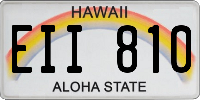 HI license plate EII810