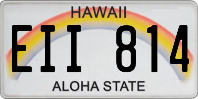 HI license plate EII814