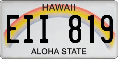 HI license plate EII819