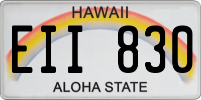 HI license plate EII830