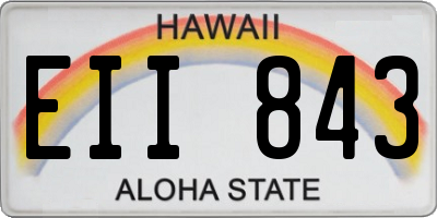 HI license plate EII843