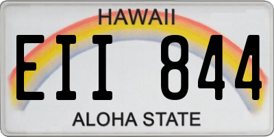 HI license plate EII844