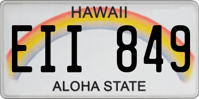 HI license plate EII849