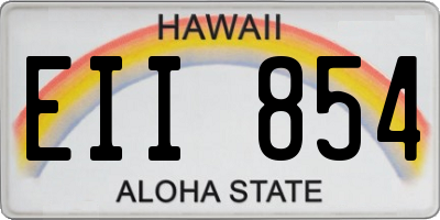 HI license plate EII854