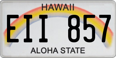 HI license plate EII857