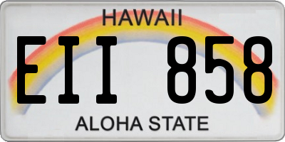 HI license plate EII858