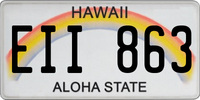 HI license plate EII863