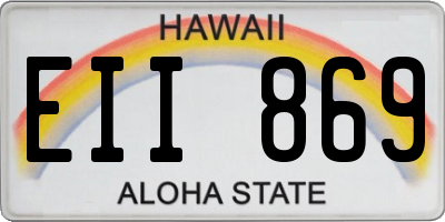 HI license plate EII869