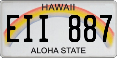 HI license plate EII887