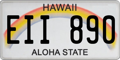 HI license plate EII890