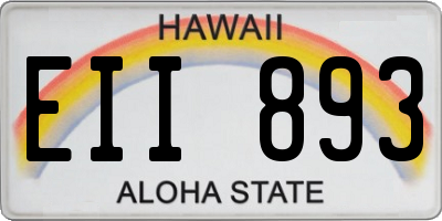 HI license plate EII893