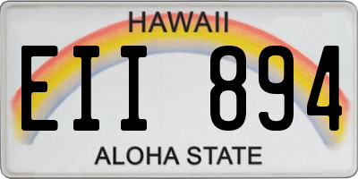 HI license plate EII894