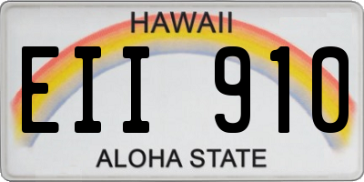 HI license plate EII910