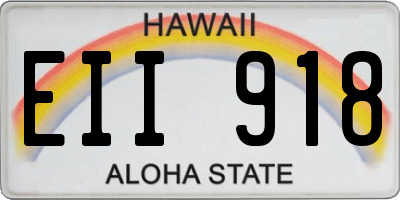 HI license plate EII918