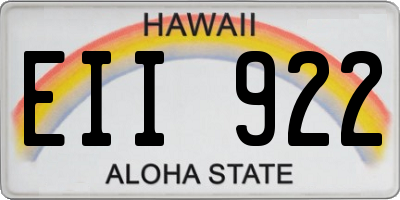 HI license plate EII922