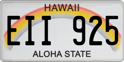 HI license plate EII925