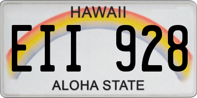 HI license plate EII928