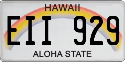 HI license plate EII929