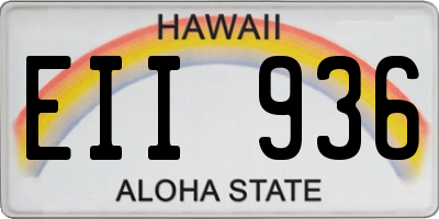 HI license plate EII936