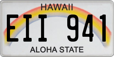 HI license plate EII941