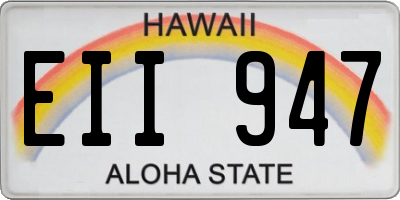 HI license plate EII947