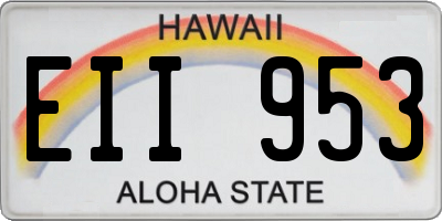 HI license plate EII953