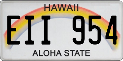 HI license plate EII954