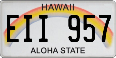 HI license plate EII957