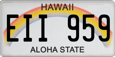 HI license plate EII959