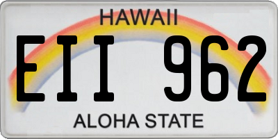 HI license plate EII962