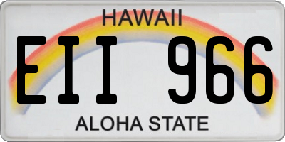 HI license plate EII966