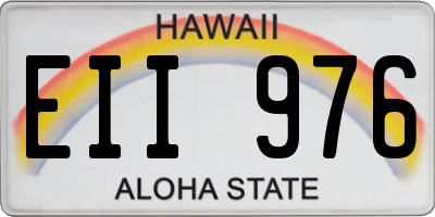 HI license plate EII976