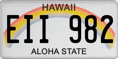 HI license plate EII982