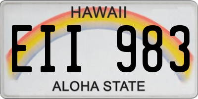 HI license plate EII983