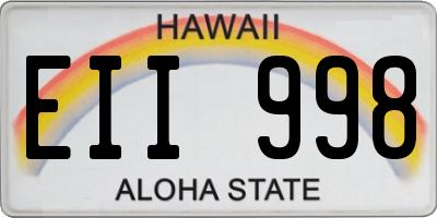 HI license plate EII998