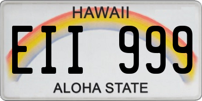HI license plate EII999