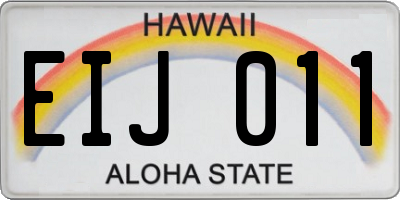 HI license plate EIJ011
