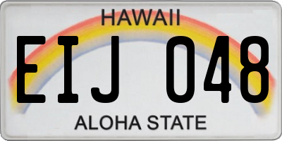 HI license plate EIJ048