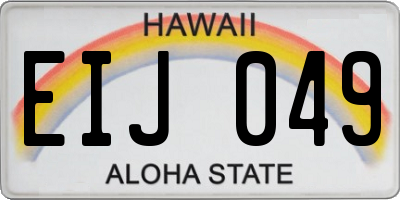 HI license plate EIJ049