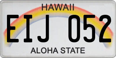 HI license plate EIJ052