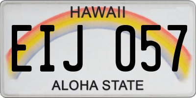HI license plate EIJ057