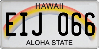 HI license plate EIJ066