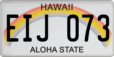 HI license plate EIJ073