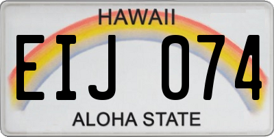 HI license plate EIJ074