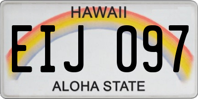HI license plate EIJ097