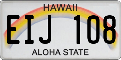 HI license plate EIJ108