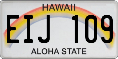 HI license plate EIJ109