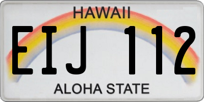 HI license plate EIJ112