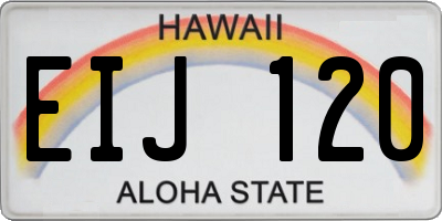 HI license plate EIJ120