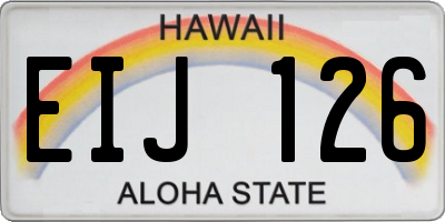 HI license plate EIJ126